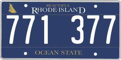 RI license plate 771377