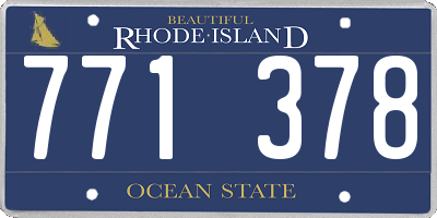 RI license plate 771378