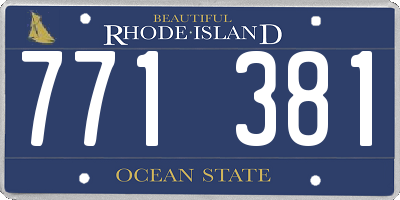 RI license plate 771381