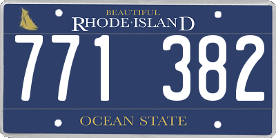 RI license plate 771382