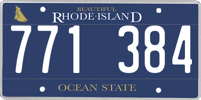 RI license plate 771384