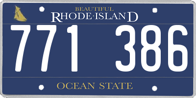 RI license plate 771386