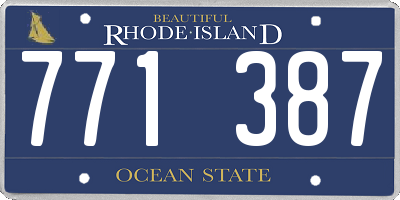 RI license plate 771387