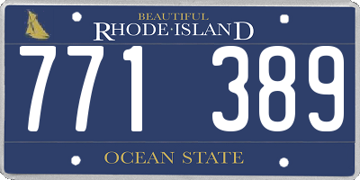 RI license plate 771389