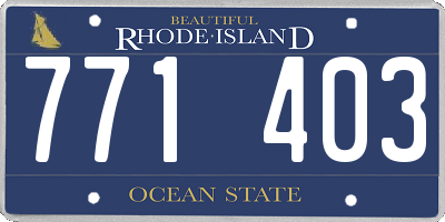 RI license plate 771403
