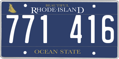 RI license plate 771416