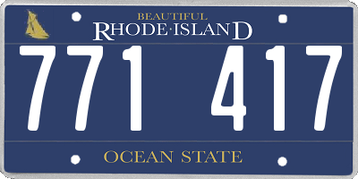 RI license plate 771417