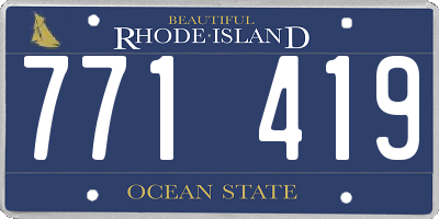 RI license plate 771419