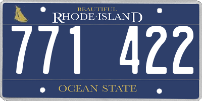 RI license plate 771422
