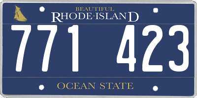 RI license plate 771423