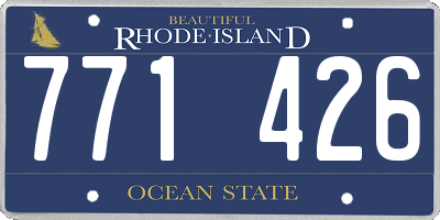 RI license plate 771426