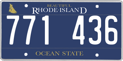 RI license plate 771436