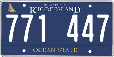RI license plate 771447