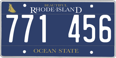 RI license plate 771456