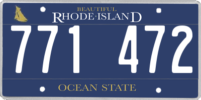 RI license plate 771472