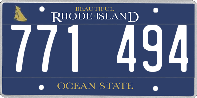 RI license plate 771494
