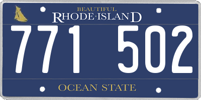 RI license plate 771502
