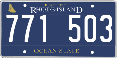 RI license plate 771503