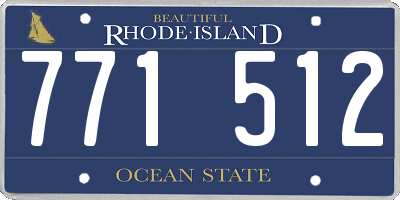RI license plate 771512