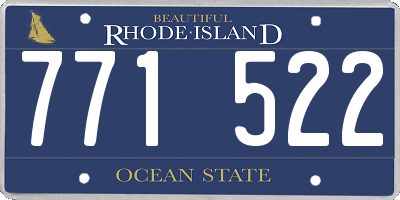 RI license plate 771522