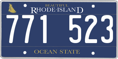 RI license plate 771523