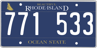 RI license plate 771533