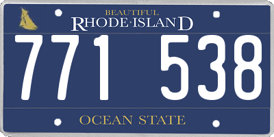 RI license plate 771538