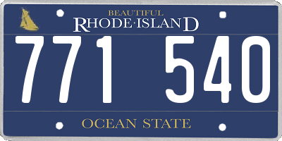 RI license plate 771540