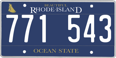 RI license plate 771543