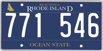 RI license plate 771546