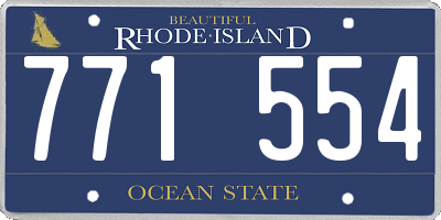 RI license plate 771554