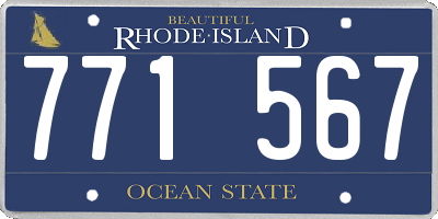 RI license plate 771567