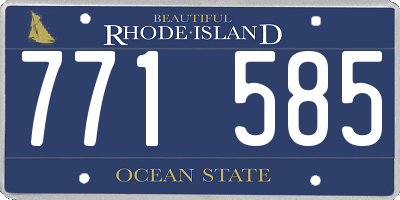 RI license plate 771585