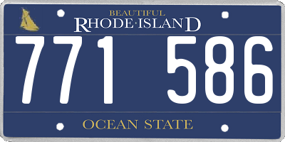 RI license plate 771586