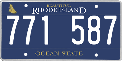 RI license plate 771587