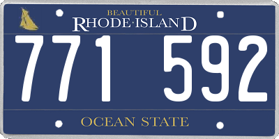 RI license plate 771592