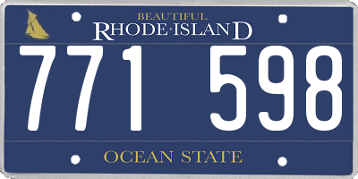 RI license plate 771598