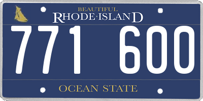 RI license plate 771600