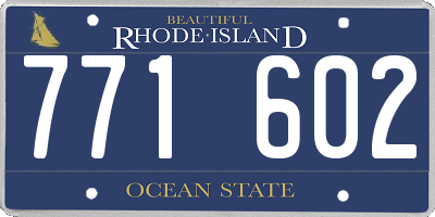 RI license plate 771602