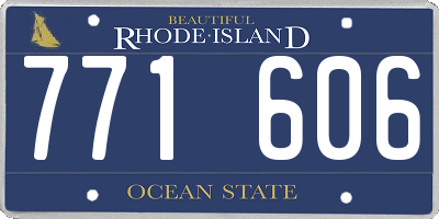RI license plate 771606