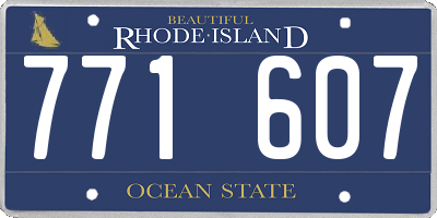 RI license plate 771607