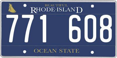 RI license plate 771608