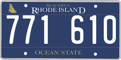 RI license plate 771610