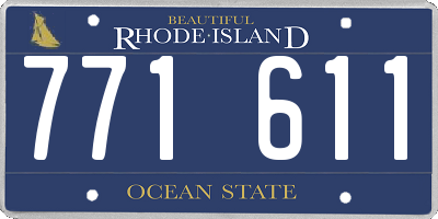 RI license plate 771611