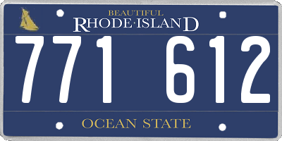 RI license plate 771612