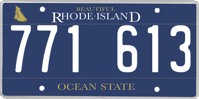 RI license plate 771613