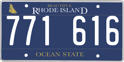 RI license plate 771616
