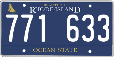 RI license plate 771633