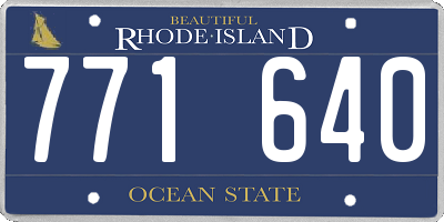 RI license plate 771640