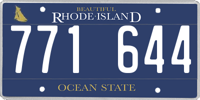 RI license plate 771644